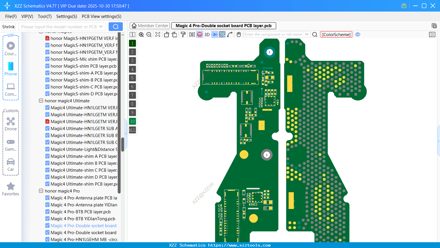 Honor Magic 4 Pro-Double Socket Board PCB Layer